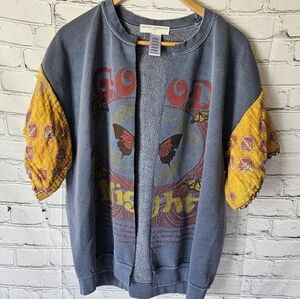 UPCYCLED Kantha Sweatshirt/cardigan Sz S/M